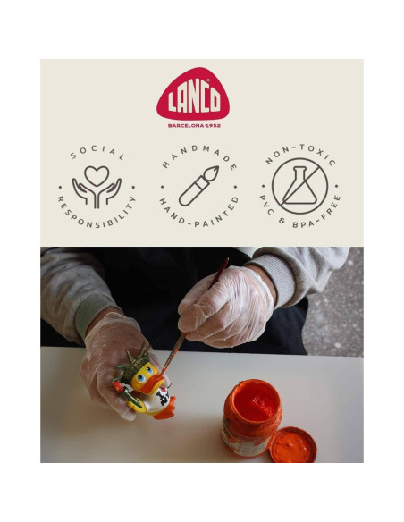 Pato Chirriante Lanco 100% Caucho Natural Ecológico 8cm