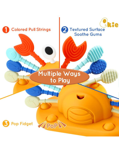 Juguete Montessori Qkie para Bebés 6-12 Meses Silicona