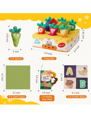 Juguetes Montessori para Bebés 6-12 Meses - Caja de Actividad