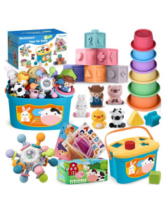 Juguetes Montessori 6 en 1 OCHIDO para Bebés 6-12 Meses