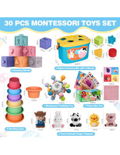 Juguetes Montessori 6 en 1 OCHIDO para Bebés 6-12 Meses 2