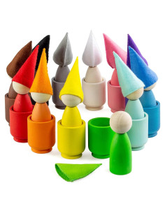 Muñecos de Madera Ulanik 12 Piezas Montessori 3 Años