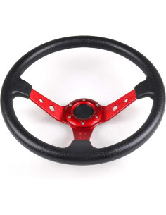 Volante de Carreras Dyno Racing 35.56cm Rojo con Adaptador 70mm 2