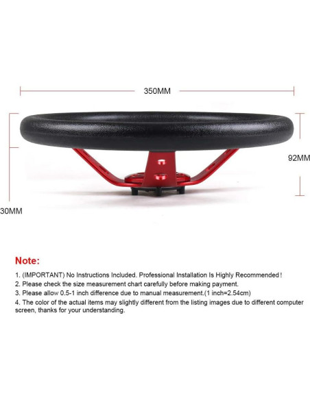 Volante de Carreras Dyno Racing 35.56cm Rojo con Adaptador 70mm