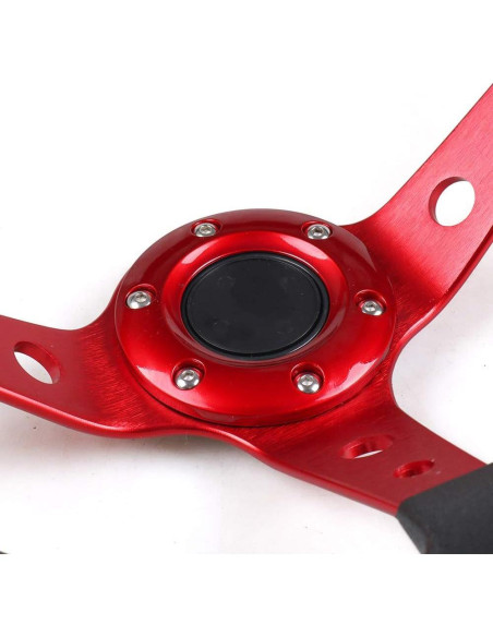 Volante de Carreras Dyno Racing 35.56cm Rojo con Adaptador 70mm