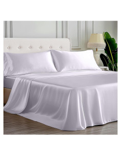 Juego de Sábanas Queen Sylvaris 4 Piezas Viscosa Bambú Gris