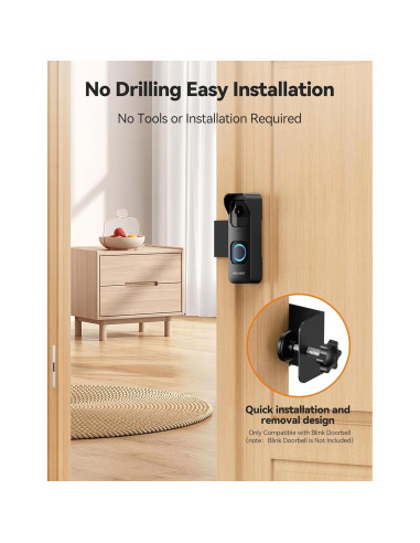 Soporte Anti-Robo para Timbre Blink 1ra Gen - Instalación Sin Perforación - Negro