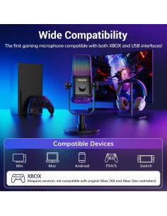 Micrófono Inalámbrico TONOR TCX3 Flow RGB para Juegos 2