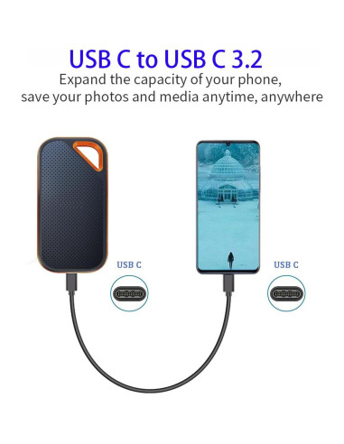 Cable USB C a USB A y C 3.2 Gen 2 Samsung - Paquete de 2