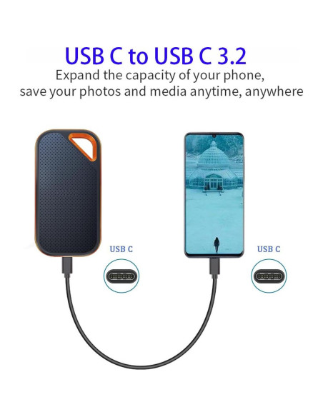 Cable USB C a USB A y C 3.2 Gen 2 Samsung - Paquete de 2