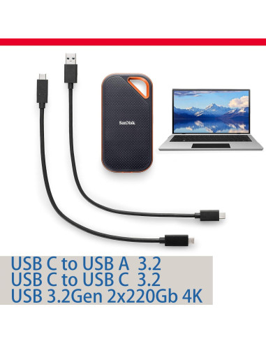 Cable USB C a USB A y C 3.2 Gen 2 Samsung - Paquete de 2