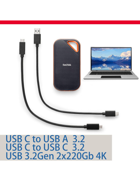 Cable USB C a USB A y C 3.2 Gen 2 Samsung - Paquete de 2