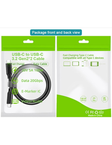 Cable USB C a USB A y C 3.2 Gen 2 Samsung - Paquete de 2
