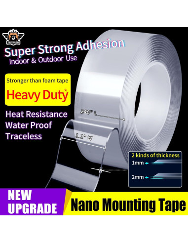 Cinta de Montaje Doble Cara 3.05 cm x 609.6 cm Transparente