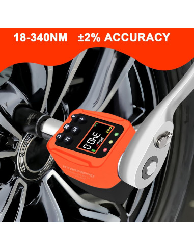 Adaptador de Torque Digital ATsafepro 1/2" 18-340 Nm LCD