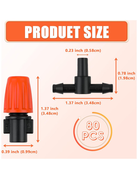80 Goteadores Micro Spray Ajustables Sumalon para Riego Jardín
