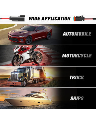 Conectores Eléctricos Nilight 2 Pines DT 16AWG Impermeables