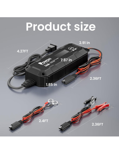 Cargador Mantenedor de Batería POWOXI 6A 6V/12V Inteligente