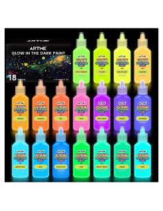 Set de Pintura Acrílica que Brilla en la Oscuridad ARTME 18 Colores 22ml