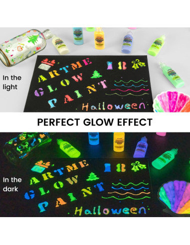Set de Pintura Acrílica que Brilla en la Oscuridad ARTME 18 Colores 22ml