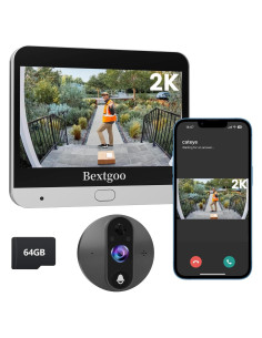 Cámara de Timbre de Puerta Bextgoo 2K con Pantalla 4.3"