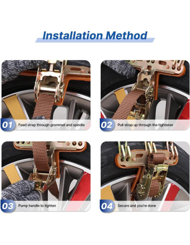 Cadenas Antideslizantes JONHWI JHTSC para Neumáticos 225-305 mm