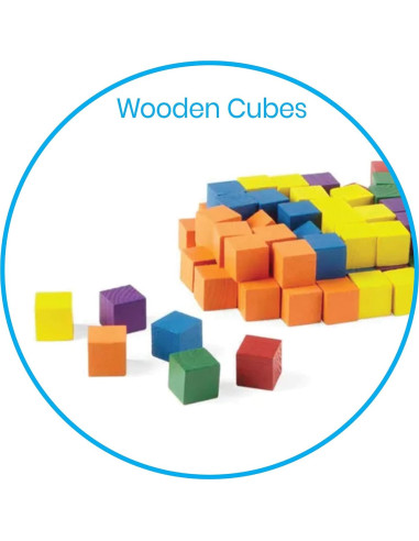 Bloques de Madera Hand2mind - Cubos de Conteo 100 Piezas 2.54 cm