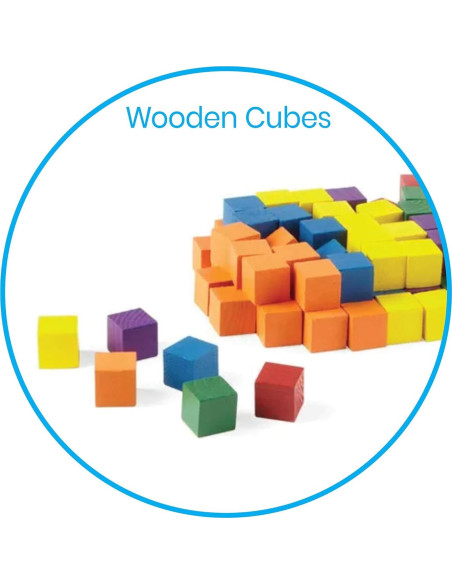Bloques de Madera Hand2mind - Cubos de Conteo 100 Piezas 2.54 cm