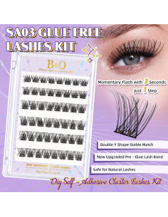 Pestañas Autoadhesivas B&Q SA03 48 Piezas D Curl 10-16mm 2