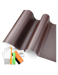 Vinilo Adhesivo Texturizado Fibra de Carbono 3D Marrón 0.61m x 1.52m