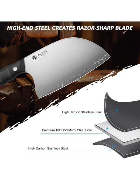 Juego de cuchillos de cocina FINTISO 4 piezas acero 10Cr15CoMoV