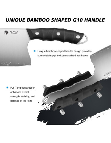 Juego de cuchillos de cocina FINTISO 4 piezas acero 10Cr15CoMoV