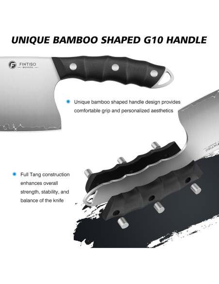 Juego de cuchillos de cocina FINTISO 4 piezas acero 10Cr15CoMoV