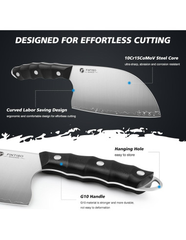 Juego de cuchillos de cocina FINTISO 4 piezas acero 10Cr15CoMoV