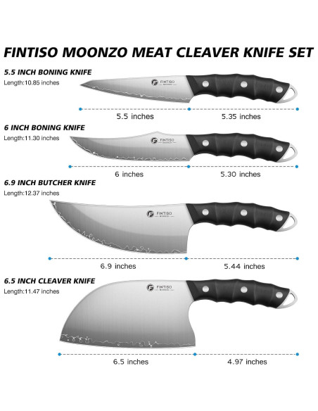 Juego de cuchillos de cocina FINTISO 4 piezas acero 10Cr15CoMoV