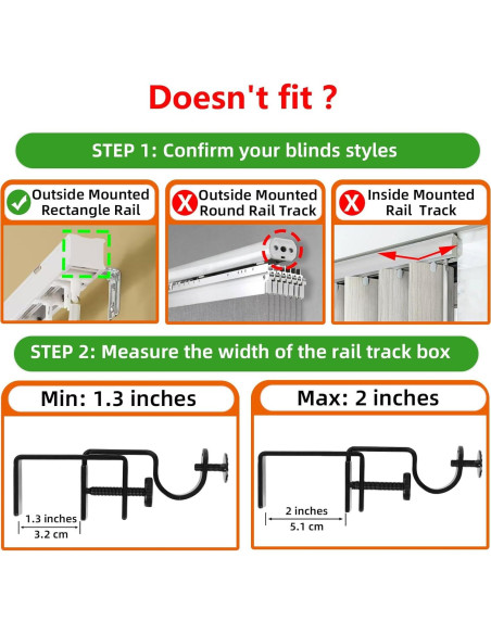 Soporte de Varilla de Cortina INSFITY Montaje Sin Taladro 3.05-5.08 cm