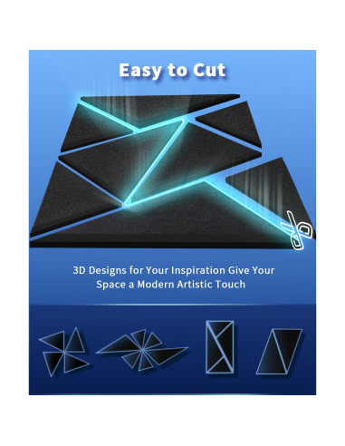 Paquete de 22 Paneles Acústicos 30.48x30.48cm Negro