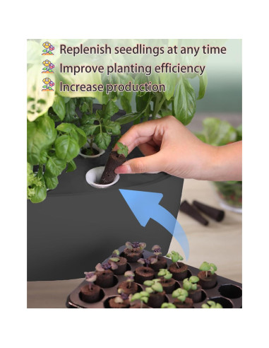 Kit de Cultivo Hidropónico Dryades 16 Cápsulas 7L LED 24W