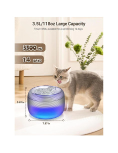 Fuente de Agua Automática SIBAYS 3.5L para Gatos y Perros 2