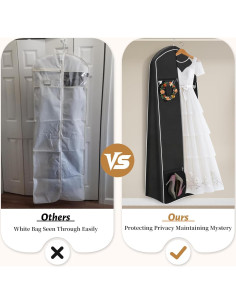 Bolsa de Vestido de Novia KEETDY 178 cm con Bolsa de Mano 2