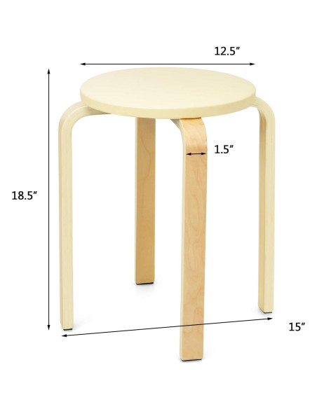 Juego de 4 Taburetes Apilables GLACER Beige 47 cm