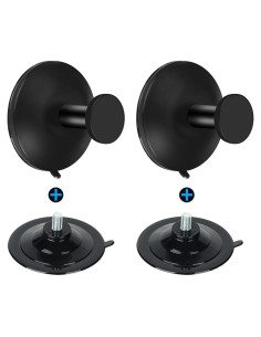 Ganchos de Succión Sayayo 2 Pcs Acero Inoxidable Negro Mate