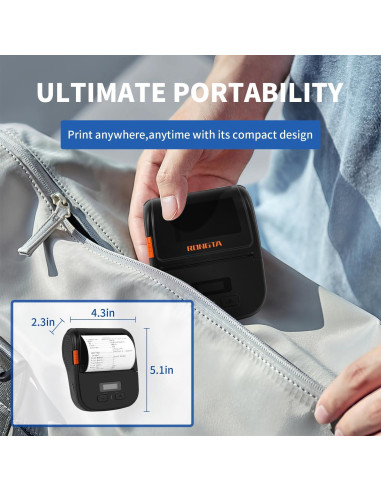 Impresora de Etiquetas Térmicas Rongta RPP30 Bluetooth 203 DPI