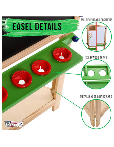 Caballete Infantil de 3 Lados Suministro de Arte 1.17m Pino