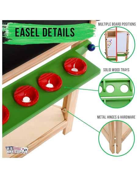 Caballete Infantil de 3 Lados Suministro de Arte 1.17m Pino
