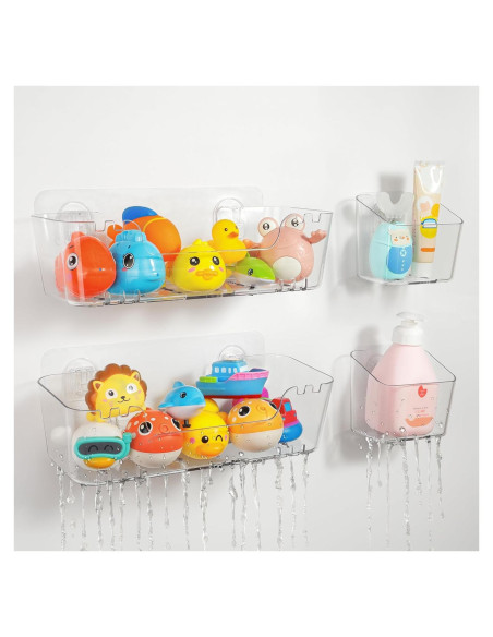 Organizador de Juguetes de Baño Ginnerella 2+2 Pack Transparente