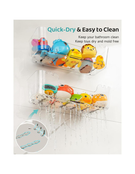 Organizador de Juguetes de Baño Ginnerella 2+2 Pack Transparente