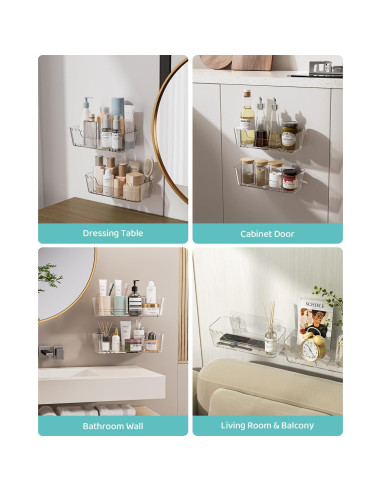 Organizador de Juguetes de Baño Ginnerella 2+2 Pack Transparente