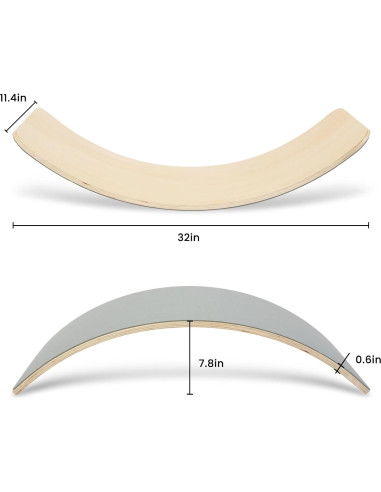 Tabla de Equilibrio de Madera Natural Woodenfun 83.82 cm Gris