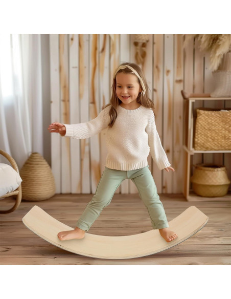 Tabla de Equilibrio de Madera Natural Woodenfun 83.82 cm Gris